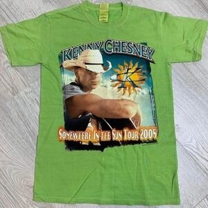 Kenny Chesney Somewhere In The Sun Tour 2005 T-Shirt Mens S Lime Green Gildan